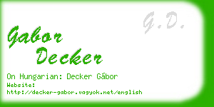gabor decker business card