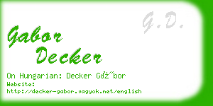 gabor decker business card